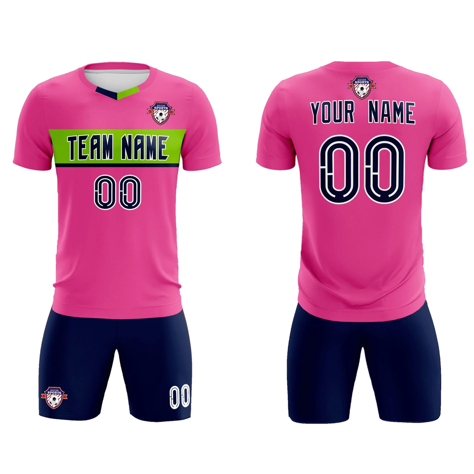 Custom Pink Classic Sports Sets Soccer Shirt Jersey - Image 11